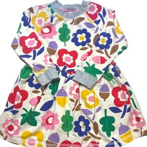 Mini Boden Kids Sweatshirt Dress in Vanilla Pod Autumn Days Size 3-4 Years